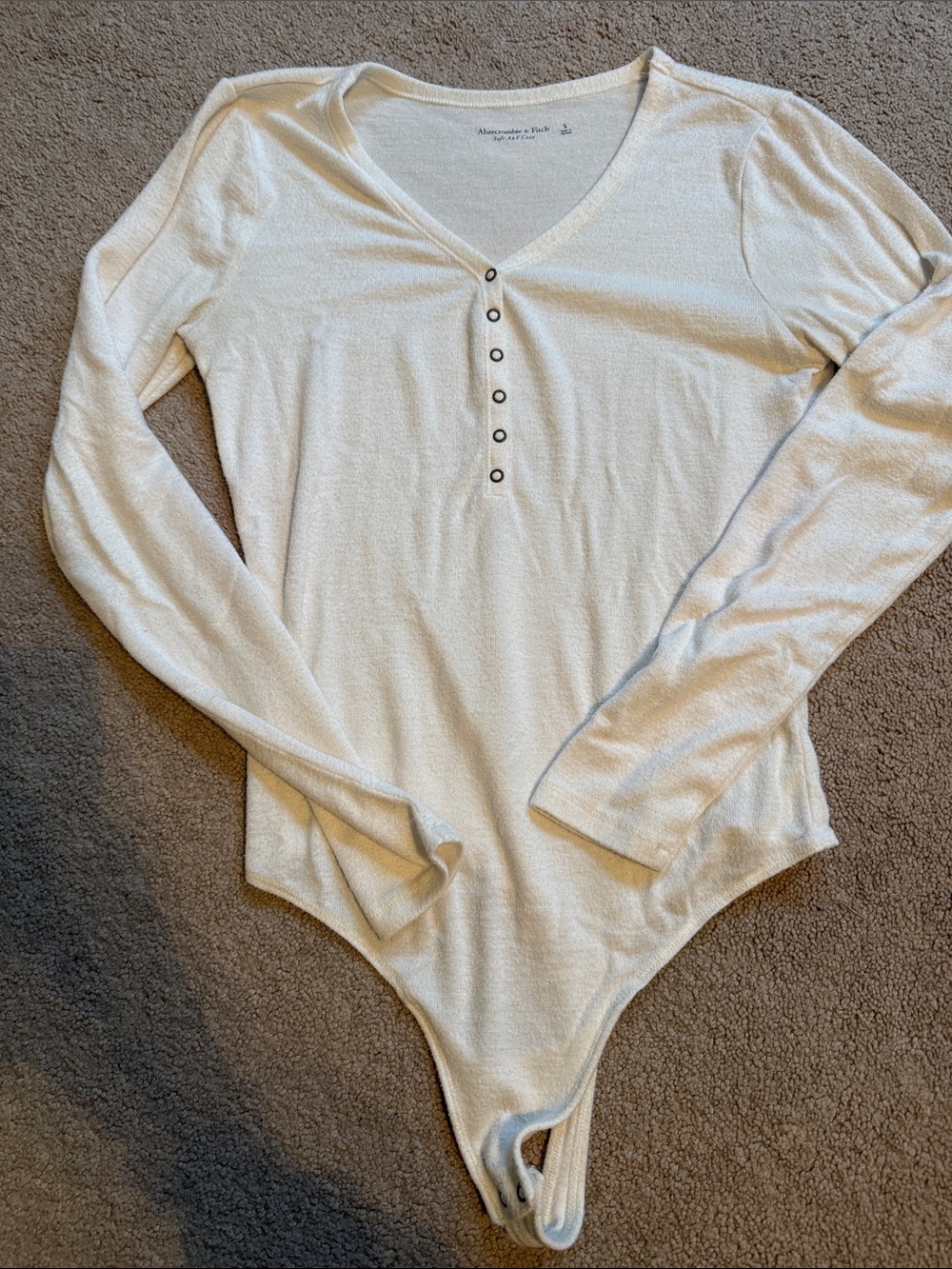 Abercrombie & Fitch Ivory Henley Bodysuit